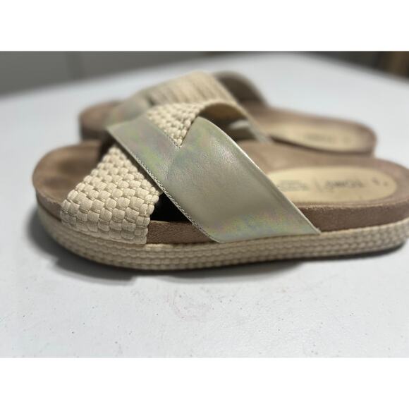 TOMS Paloma Criss Cross Woven and Iridescent Sandals Women Size 9 - Picture 3 of 9